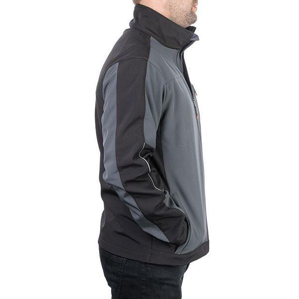 Куртка SOFTSHELL темно сіро-чорна, тришарова, тканина - стрейч 300 GSM 100D, з водо - вітрозахистом, розмір M. INTERTOOL SP-3132 SP-3132 фото