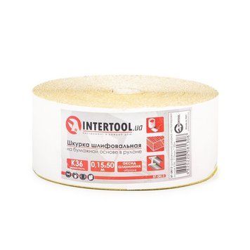 Шліфувальна шкурка на паперовій основі К36, 115 мм*50 м INTERTOOL BT-0813 BT-0813 фото