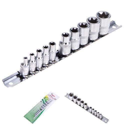 HANS. Набір торцевих головок зовнішній торкс 1/4"-3/8"DR Е4-Е18, 10предм. (5610E) (5610Е) 5610Е фото