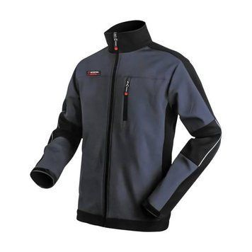 Куртка SOFTSHELL темно серо-черная, трехслойная, ткань стрейч GSM 100D с водо, ветрозащитой, INTERTOOL SP-3133 SP-3133 фото