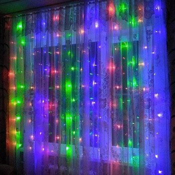 Гирлянда Новогодняя Штора 200LED 2х2м, 10LEDX20 сосулек, Цвет ламп Микс RD9004 фото