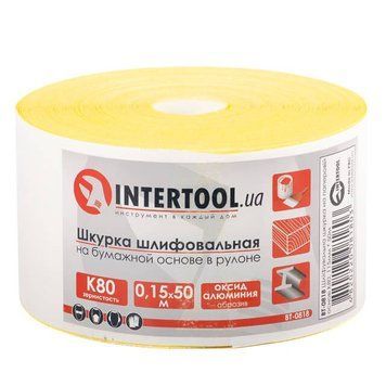 Шліфувальна шкурка на паперовій основі К80, 115 мм*50 м. INTERTOOL BT-0818 BT-0818 фото