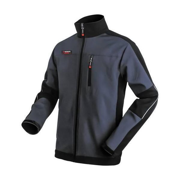 Куртка SOFTSHELL темно сіро-чорна, тришарова, тканина стрейч 300 GSM 100D з водо-, вітрозахистом,&nbsp;розмір S SP-3131 фото