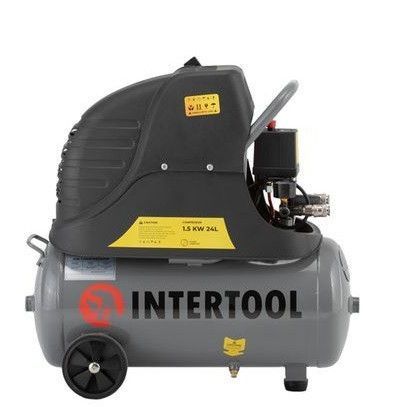 Компресор 24 л, 1.5 кВт, 220 В, 8 aтм, 206 л/хв. INTERTOOL PT-0009 PT-0009 фото