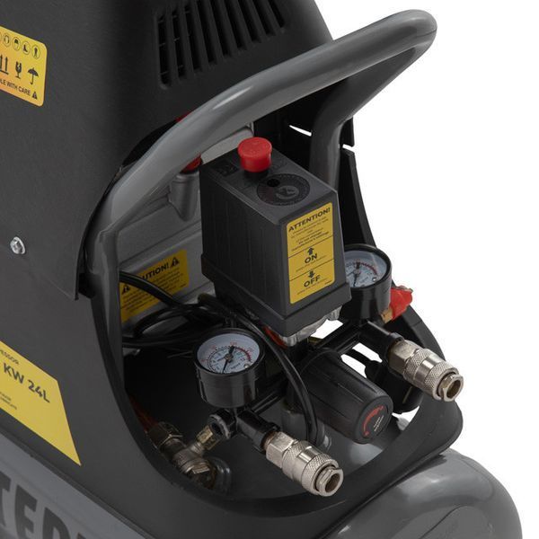 Компресор 24 л, 1.5 кВт, 220 В, 8 aтм, 206 л/хв. INTERTOOL PT-0009 PT-0009 фото