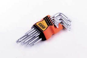 Набір торцевих ключів Torx T10, T15, T20, T25, T27, T30, T40, T45, T50 коротких CrV (9 шт.) СИЛА 202510 202510 фото