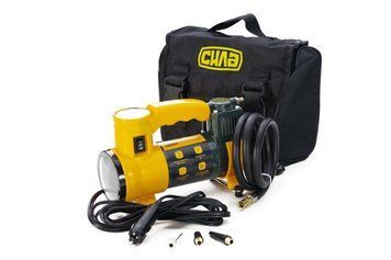 Компрессор автомобильный однопоршневой (37л/мин 7Атм 12А) встроенный фонарь СИЛА 900406 900406 фото