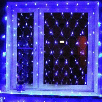 Гирлянда Новогодняя Сетка На Окно, 120 LED лампочек 1,5x1,5 метра. Цвет Синий RD7160 фото