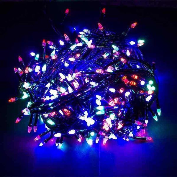 Гирлянда новогодняя светодиодная Разноцветная Зерно, 100 LED-лампочек, 9 метров (черный провод) RD7165 фото