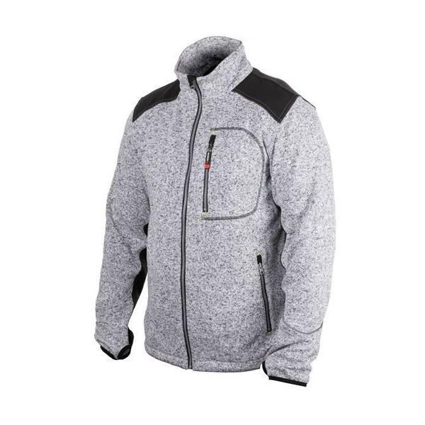 Куртка в'язана SOFTSHELL сірого кольору з чорними вставками, тканина 100% поліестер 270 G, з кишенею на грудях і двома бічними, SP-3112 фото