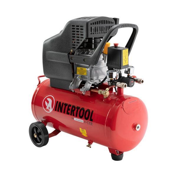 Компрессор 1.2 кВт, 220 В, 8 атм, 205 л/мин, 2 выхода + редуктор INTERTOOL PT-0020 PT-0020 фото