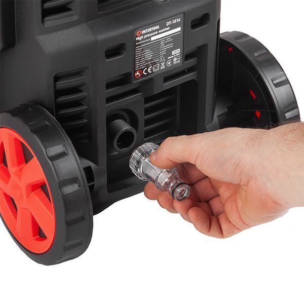 Мийка високого тиску 1800 Вт, 6-7 л/хв, 100-140 бар, шланг і дріт 5 м INTERTOOL DT-1516 DT-1516 фото