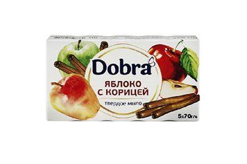 Мыло туалетное твёрдое косметическое 5*70г экопак ТМ Dobra Яблоко с корицей 081132 081132 фото