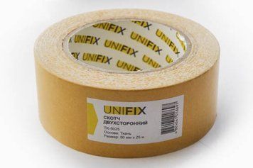 Лента клейкая двухсторонняя на тканевой основе 50мм*25м UNIFIX TK-5025 TK-5025 фото
