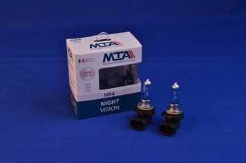 Лампа автомобильная HB4 12V 55W P22D NIGHT VISION +80% (2шт) (ближняя/дальняя, противотуманная) MTA 80015 NVB2 80015 NVB2 фото