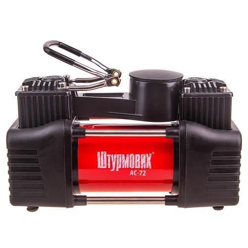 Компрессор "Штурмовик" AC-72 150psi/25Amp/90л/2 цилиндра/PU шланг 5,0м с дефлятором/клеммы АКБ (AC-72) AC-72 фото