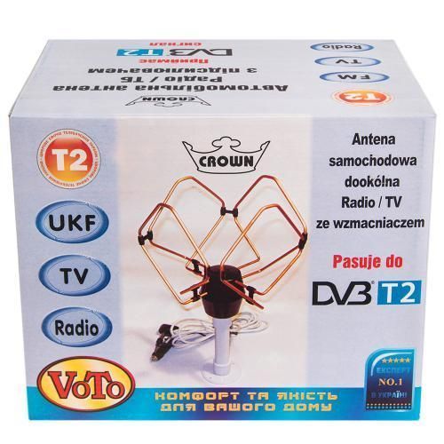 Антенна TV/FM КОРОНА 12/24V+Т2 (Т2) Т2 фото