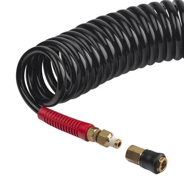 Шланг BLACK M-Flex 8х12мм, 20м спиральный полиуретановый c поворотным шарниром STORM&nbsp;INTERTOOL&nbsp;PT-1798 PT-1798 фото