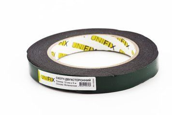 Стрічка клейка двостороння на спіненій основі 15 мм*5м чорна UNIFIX PN-1505 PN-1505 фото