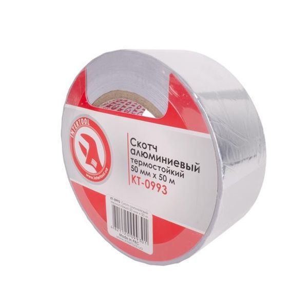 Скотч алюминиевый термостойкий 50 мм*50 м INTERTOOL KT-0993 KT-0993 фото