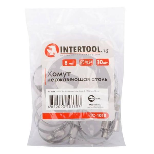Хомут нержавеющая сталь 12,7 мм D 13-23 мм INTERTOOL TC-1113 TC-1113 фото