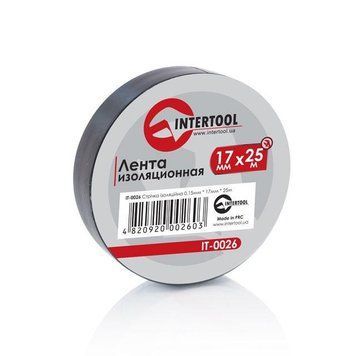 Лента изоляционная 0,15 мм x 17 мм x 25 м черная INTERTOOL IT-0026 IT-0026 фото