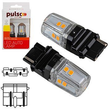 Лампа PULSO/габаритна/LED 3156/W2.5x16q/12SMD-2835/1контакт/9-36v/400lm/AMBER (LP-64156A) LP-64156A фото