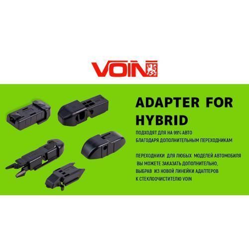 Щітки склоочисника гібридні VOIN 15"-380мм (TPX6M-15") HIBRID (VH-15380) VH-15380 фото