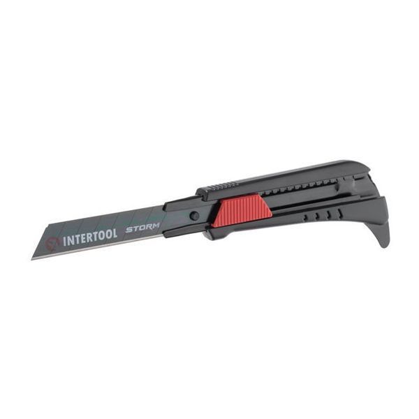 Нож сегментный для линолеума 18мм, металлическая направляющая, Storm INTERTOOL HT-0538 HT-0538 фото
